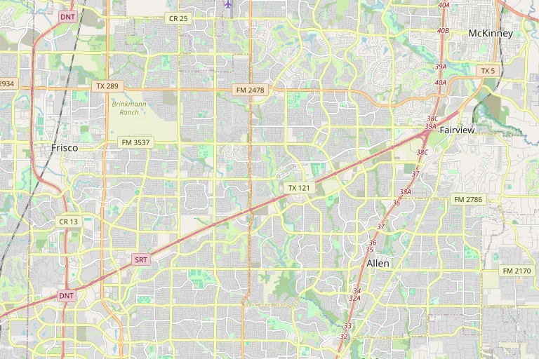 Map of the Allen service area