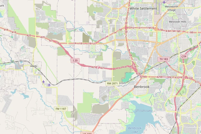 Map of the Benbrook service area