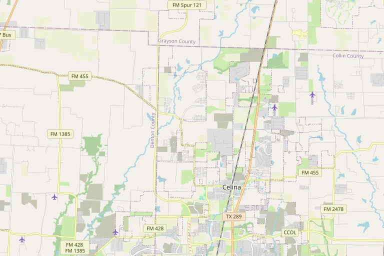 Map of the Celina service area