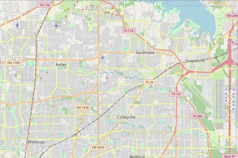 Map of the Colleyville service area