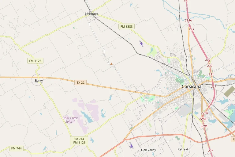 Map of the Corsicana service area
