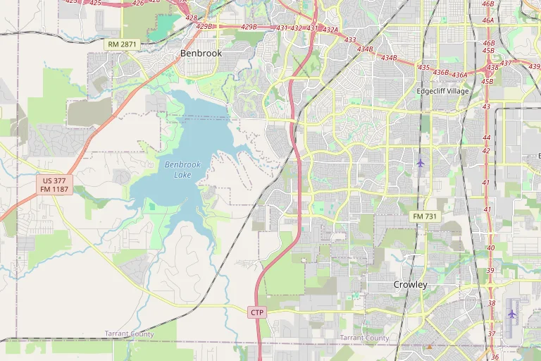 Map of the Crowley service area