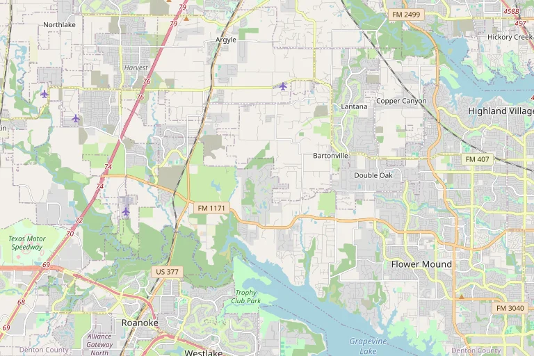 Map of the Flower Mound service area