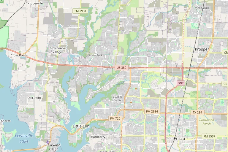 Map of the Frisco service area