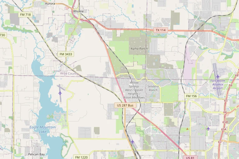 Map of the Haslet service area