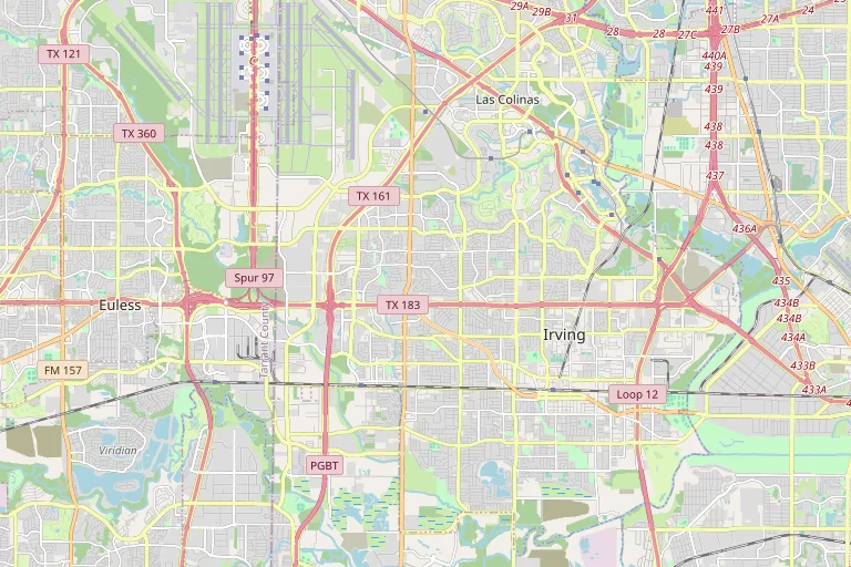 Map of the Irving service area