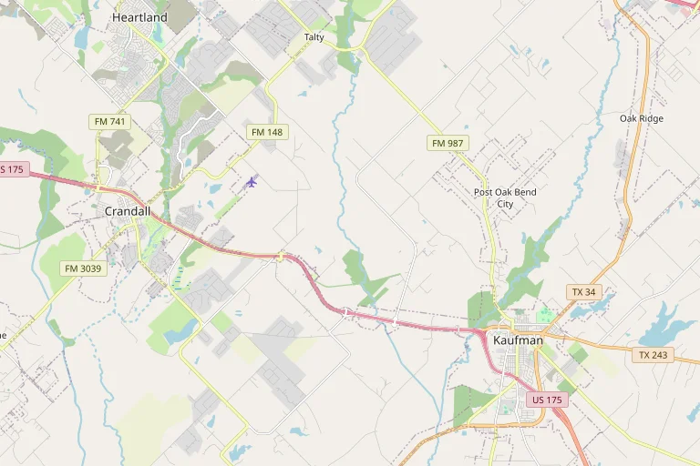 Map of the Kaufman service area