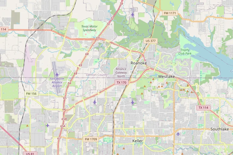 Map of the Keller service area