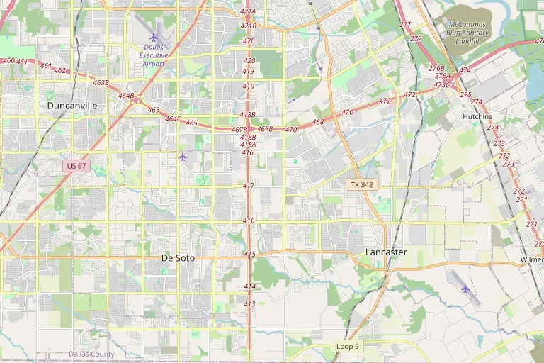 Map of the Lancaster service area