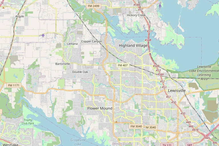 Map of the Lewisville service area
