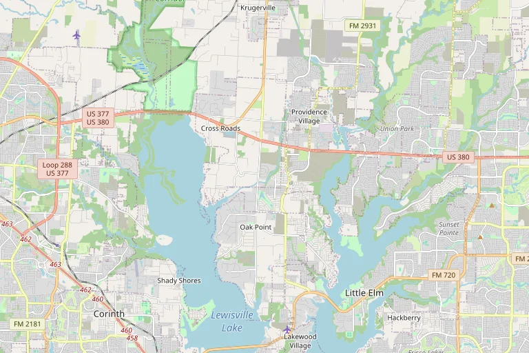 Map of the Little Elm service area