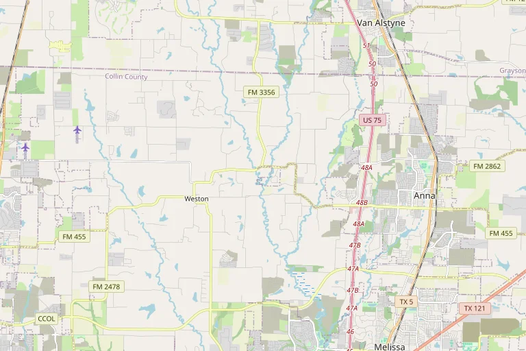 Map of the Melissa service area