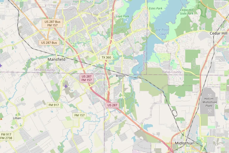 Map of the Midlothian service area