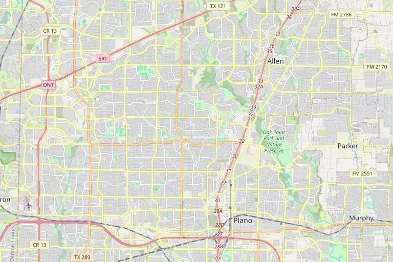 Map of the Plano service area