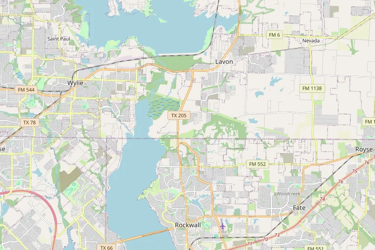 Map of the Rockwall service area