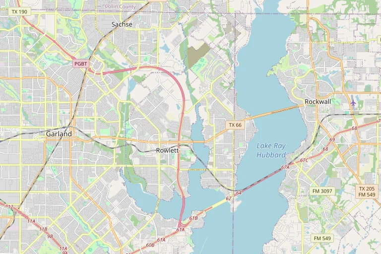 Map of the Rowlett service area