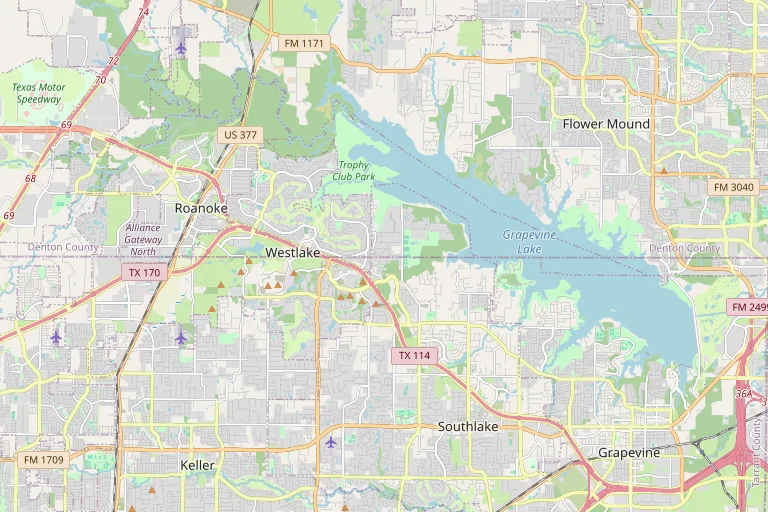 Map of the Southlake service area