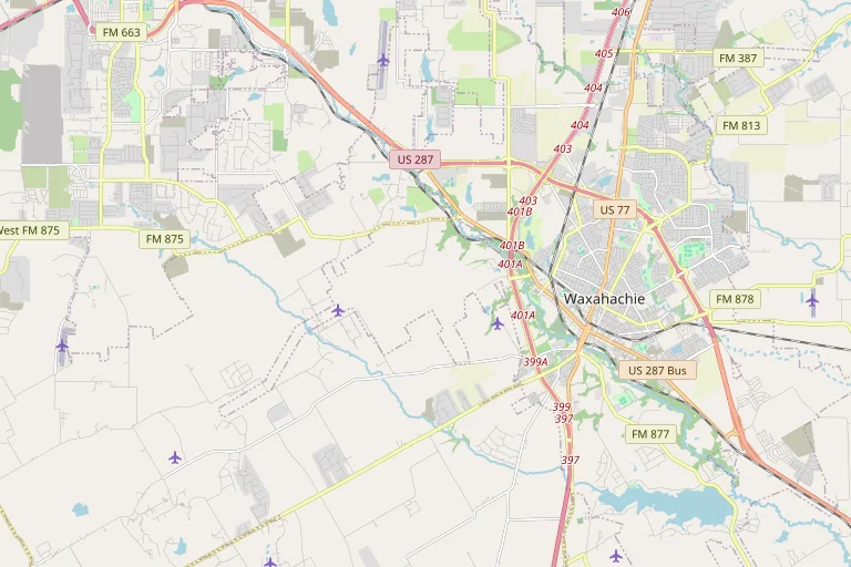 Map of the Waxahachie service area