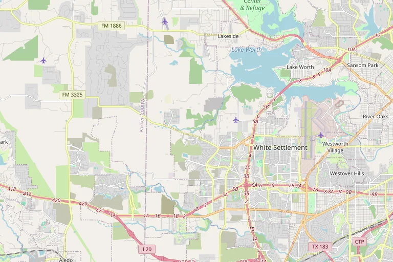 Map of the White Settlement service area