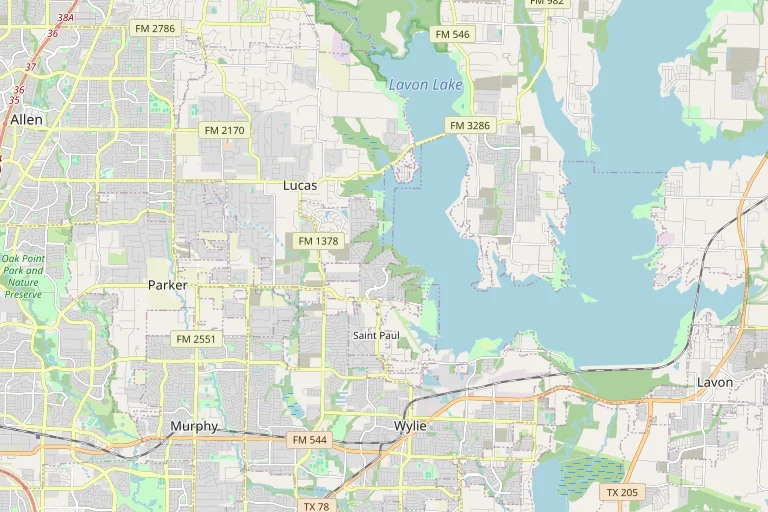 Map of the Wylie service area